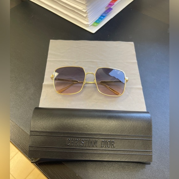 Dior Cannage S1U Gradient Purple-to-Pink Square Sunglasses - Picture 1 of 14